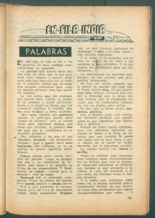 Palabras : En fila india