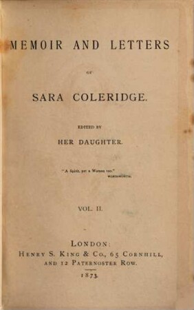 Memoir and letters of Sara Coleridge, 2