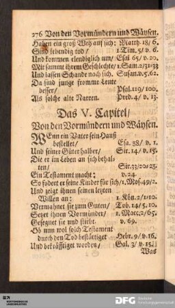 Das V. Capitel. Von den Vormündern und Waysen.