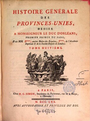 Histoire Générale Des Provinces-Unies. 8