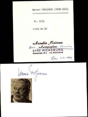 Forßmann, Prof. Dr. Werner, Chirurg, Nobelpreisträger 1956