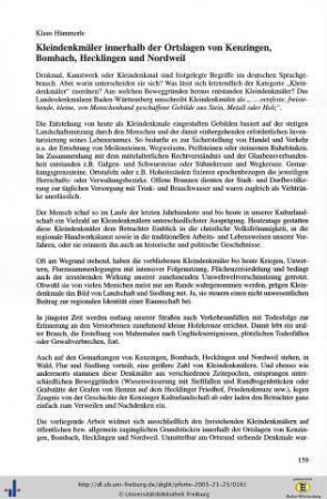 Kleindenkmäler innerhalb der Ortslagen von Kenzingen, Bombach, Hecklingen und Nordweil