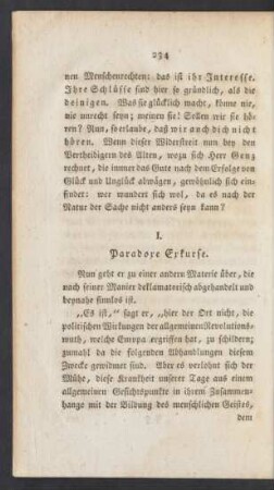 1. Paradoxe Exkurse.