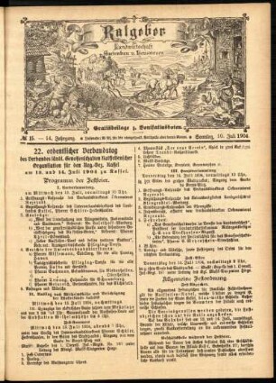Ausgabe vom Sonntag, den 10. Juli 1904.