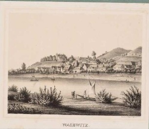 Ansicht von Wachwitz (Dresden-Wachwitz), Blick über die Elbe nach Norden