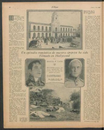 Un episodio romántico de nuestra epopeya ha sido filmado en Hollywood