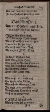 LXXXI. Das selige Creutz. - LXXXIX. Der angenehme Gast.