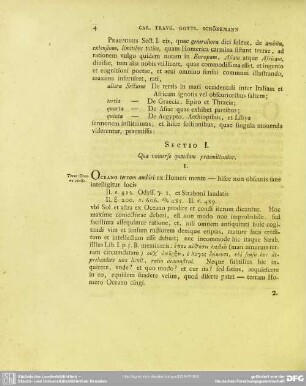 Sectio I. Qua universe quaedam praemittuntur