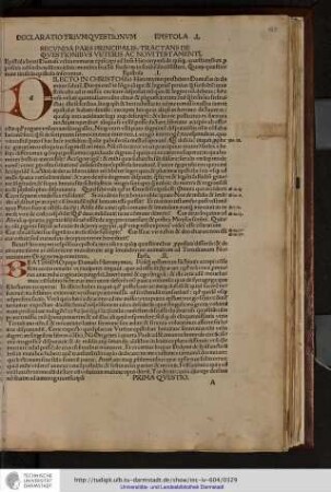 Secunda pars principalis, tractans de questionibus veteris ac novi testamenti.
