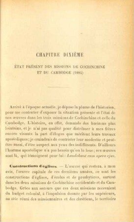 Chapitre dixième. État présent des missions de Cochinchine et du Cambodge (1884)