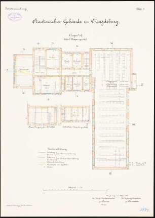 Staatsarchiv, Magdeburg: Grundriss Obergeschoss 1:100