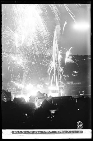 Sächsische Schweiz, Strandfest in Wehlen-Pötzscha mit Feuerwerk