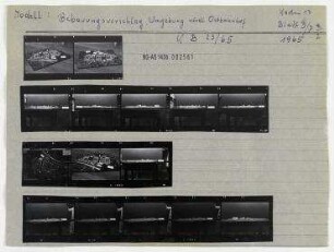 Modell: Bebauungsvorschlag der Umgebung nördlich Ostbahnhof. Berlin, Friedrichshain, Koppenstraße/Fruchtstraße (seit 1971 Straße der Pariser Kommune)/Madaistraße (Erich-Steinfurth-Straße)/Langestraße