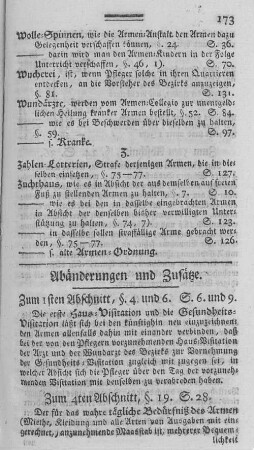 Abänderungen und Zusätze.
