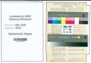 Entnazifizierung Helene Stahlschmidt , geb. 09.12.1906 ()