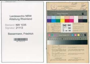 Entnazifizierung Friedrich Bassermann , geb. 30.03.1903 (Bergingenieur)