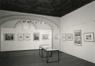 Dresden. Ausstellung "Künstler entdecken die Sächsische Schweiz" im Kupferstich-Kabinett, 1.10.-30.12.1998. Raumaufnahme