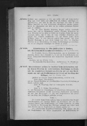 No. 156 Bekanntmachung der Ober-Postdirektion in Hamburg, betr. Errichtung von Telegraphen-Betriebsstellen
