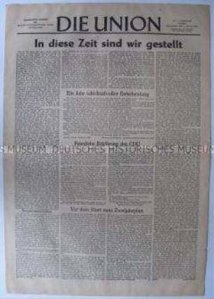 Landeszeitung der CDU Sachsen "Die Union" u.a. mit einem Jahresrückblick und zum beginnenden Zweijahrplan