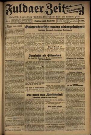 Ausgabe vom Dienstag, den 22. März 1938.