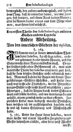 Andere Abtheilung. Von den innerlichen Gliedern der Insecten.