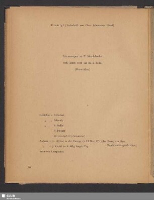 [Faksimile-Wiedergaben der Handschrift Robert Schumanns]