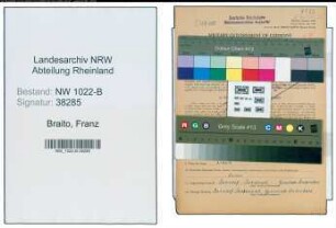 Entnazifizierung Franz Braito , geb. 25.09.1887 (Bahnbeamter)
