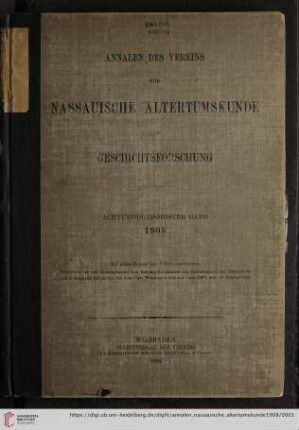 38: Annalen des Vereins für Nassauische Altertumskunde und Geschichtsforschung