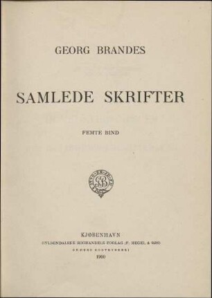 Femte Bind: Samlede skrifter
