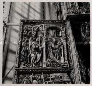 Kefermarkt, Pfarrkirche, Altar, linker Flügel, oberes Bild (Marias Verkündigung)