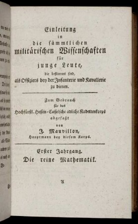 Die reine Mathematik.