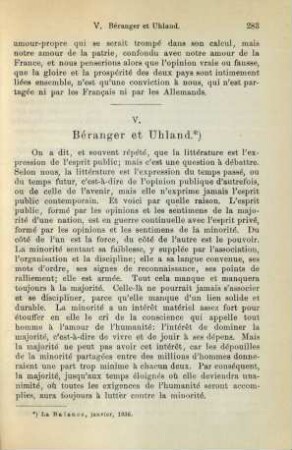 V. Béranger et Uhland.*)