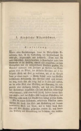 I. Kirchliche Alterthümer.
