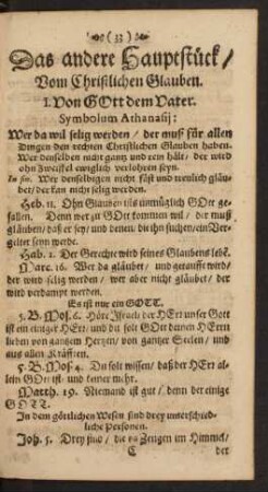 Das andere Hauptstück/ Vom Christlichen Glauben
