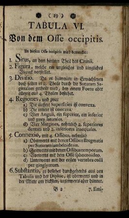 Tabula VI. Von dem Osse occipitis.
