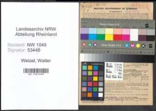 Entnazifizierung Walter Weizel , geb. 01.08.1901 (Physiker)