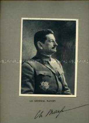 Uniformdarstellung, Porträtfoto, Charles Marie Emmanuel Mangin in Generalsuniform, Frankreich, 1918/1923 .