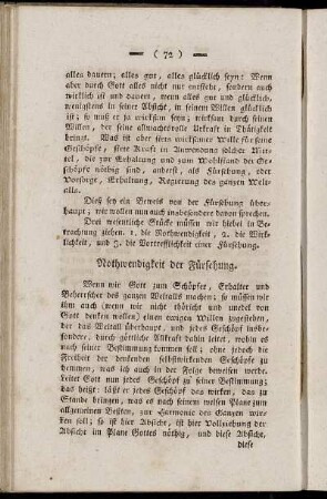 Nothwendigkeit der Fürsehung