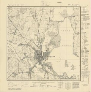 2334 Schwerin in Mecklenburg, Topographische Karte 1:25000 (4cm - Karte)