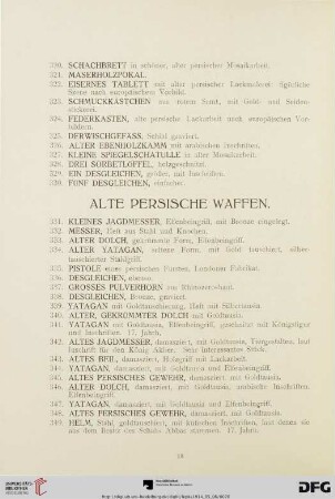 Alte persische Waffen (Nr. 331- 255)