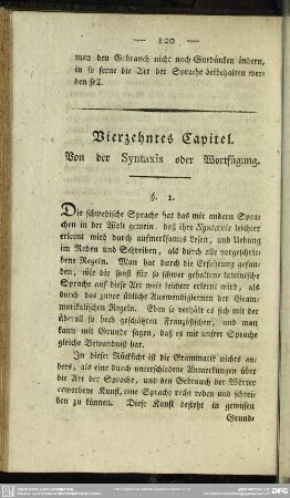 Vierzehntes Capitel. Von der Syntax oder Wortfügung