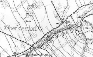 Schönau-Berzdorf auf dem Eigen-Kiesdorf auf dem Eigen. Meßtischblatt, Sekt. Ostritz, 1884 (Sign.: VII 167.15)