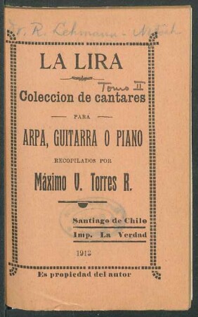 La lira : colección de cantares para arpa, guitarra o piano