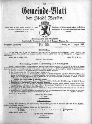 1919,33: Nr. 33, 17. August 1919