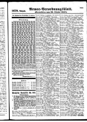 1679. Ausgabe. Montag, 22. Oktober 1917