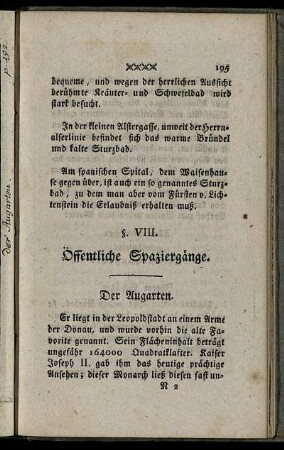 §. VIII. Öffentliche Spaziergänge.