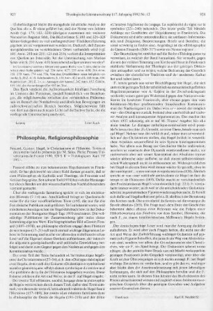 927-928 [Rezension] Fessard, Gaston, Hegel, le christianisme et l'histoire