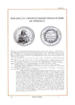 Große goldene Preis-Medaille der Königlichen Akademien der Künste und Wissenschaften