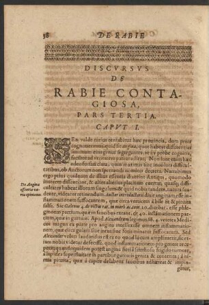 Discursus De Rabie Contagiosa. Pars Tertia.