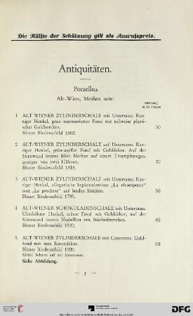 Antiquitäten (Nr. 1-209)